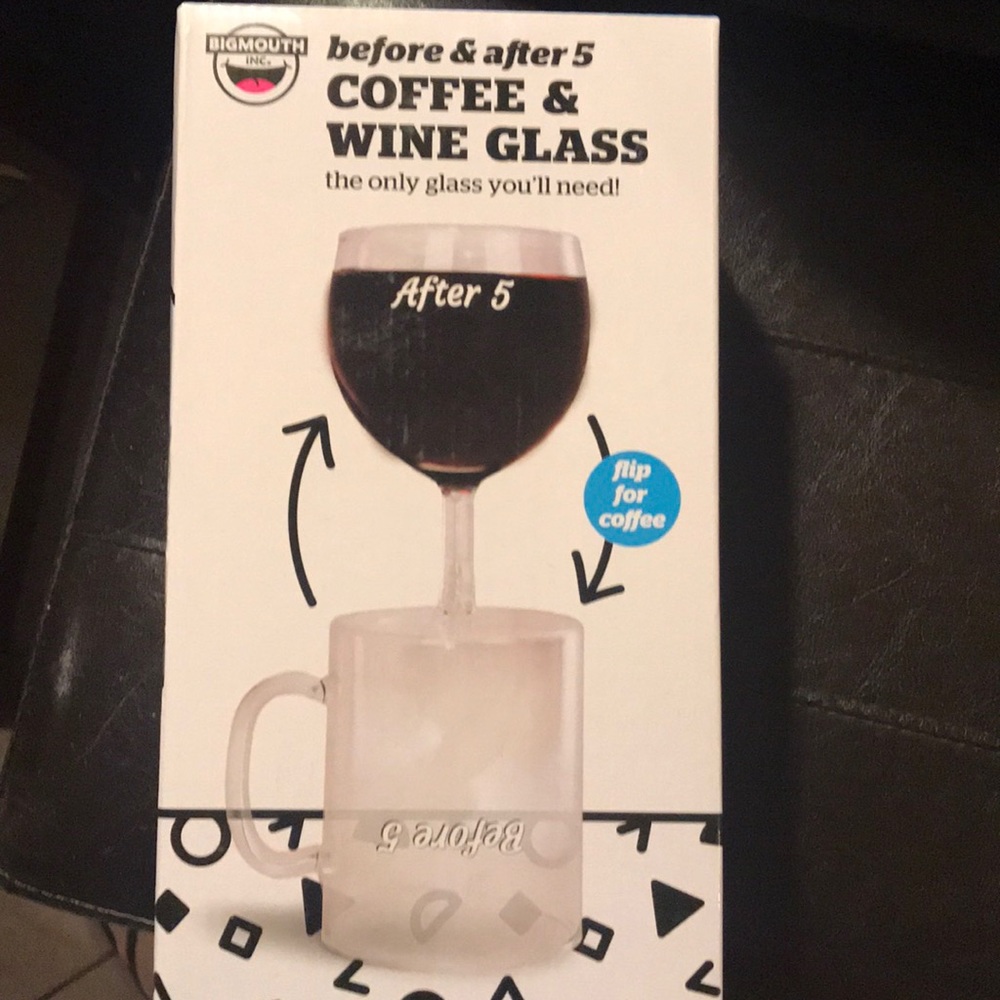 Before and after 5 coffee and wine glass.